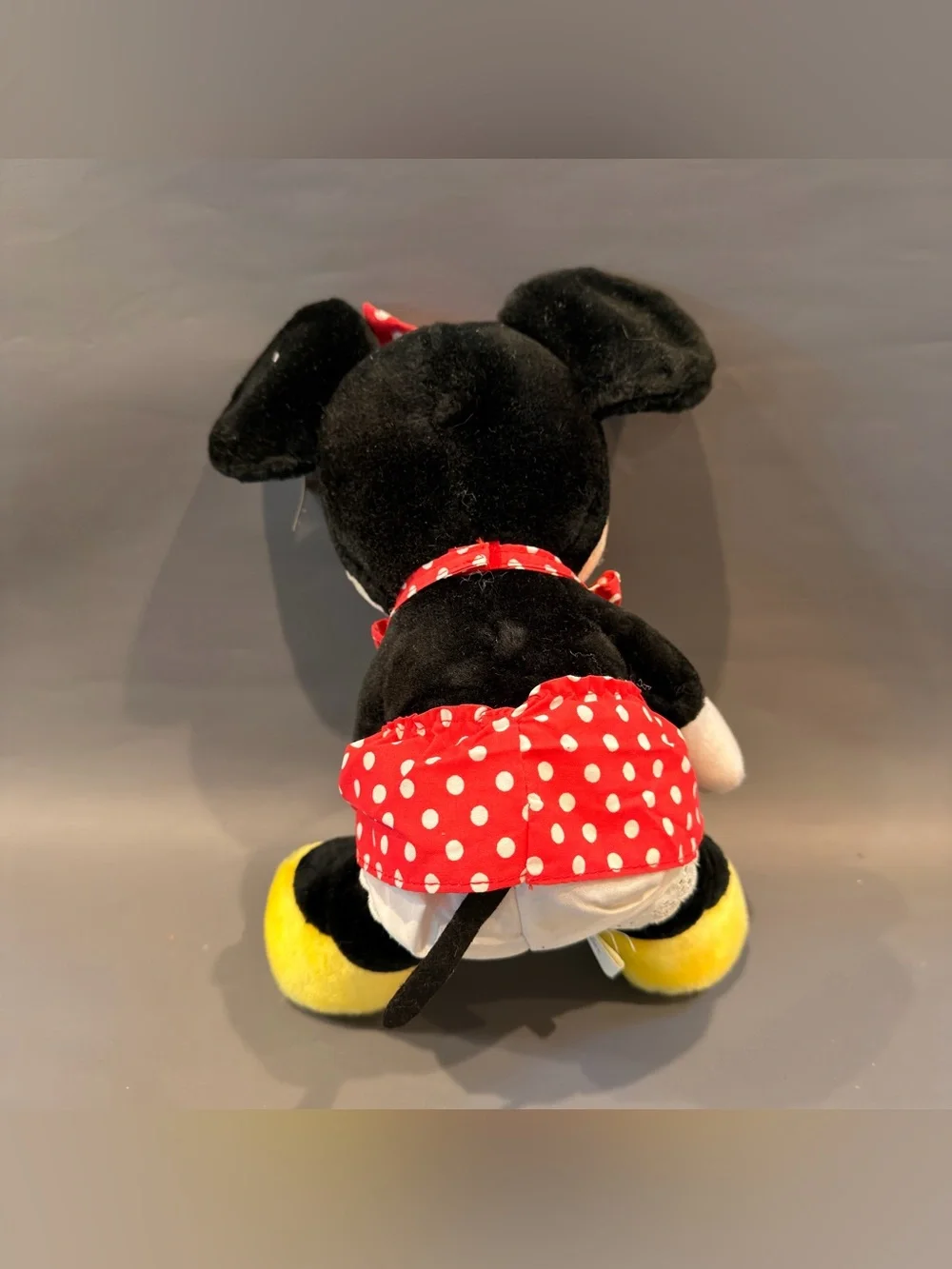 Vintage Minnie Mouse Plush Disney Parks Red Polka Dot Dress With Tag Disney